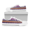 Paisley Elephant Hamsa Pattern Print White Low Top Shoes