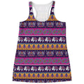 Paisley Elephant Hamsa Pattern Print Women's Racerback Tank Top
