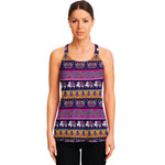 Paisley Elephant Hamsa Pattern Print Women's Racerback Tank Top