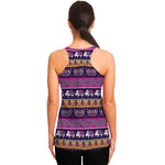 Paisley Elephant Hamsa Pattern Print Women's Racerback Tank Top