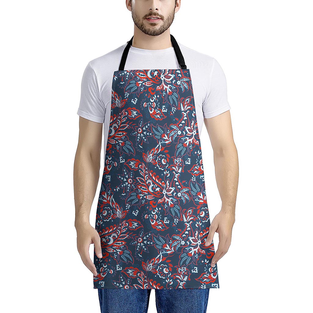 Paisley Floral Bohemian Pattern Print Apron