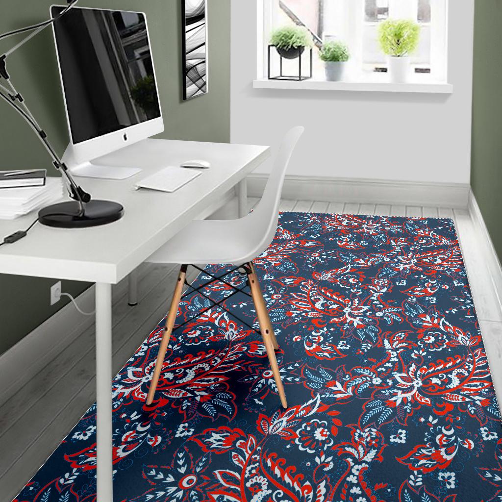 Paisley Floral Bohemian Pattern Print Area Rug GearFrost
