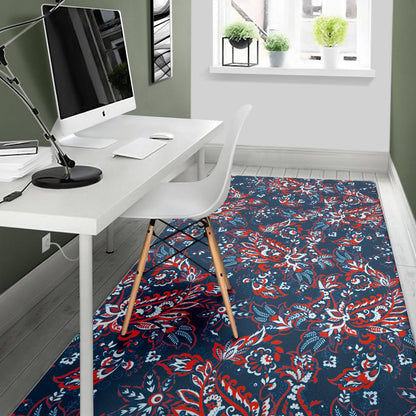 Paisley Floral Bohemian Pattern Print Area Rug GearFrost