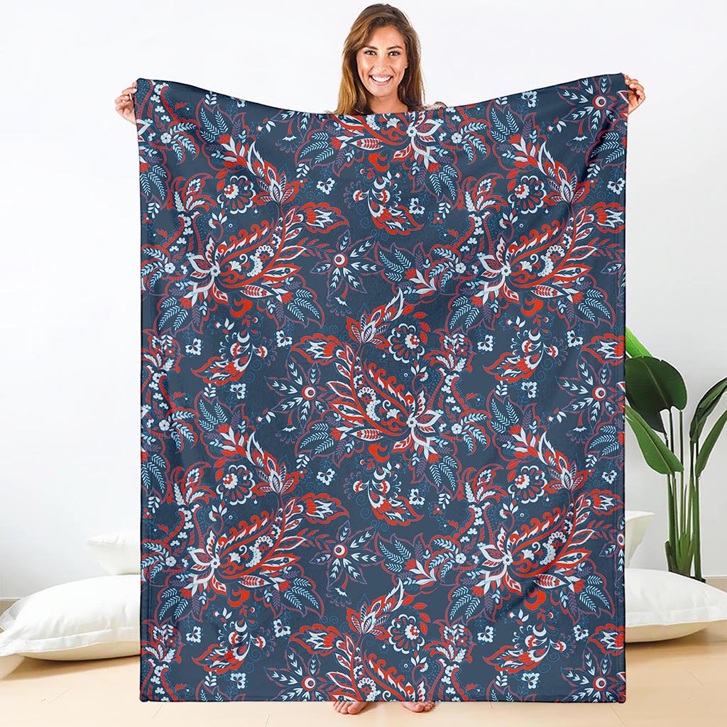Paisley Floral Bohemian Pattern Print Blanket