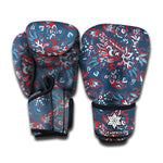 Paisley Floral Bohemian Pattern Print Boxing Gloves