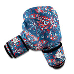 Paisley Floral Bohemian Pattern Print Boxing Gloves