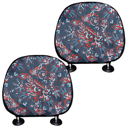 Paisley Floral Bohemian Pattern Print Car Headrest Covers
