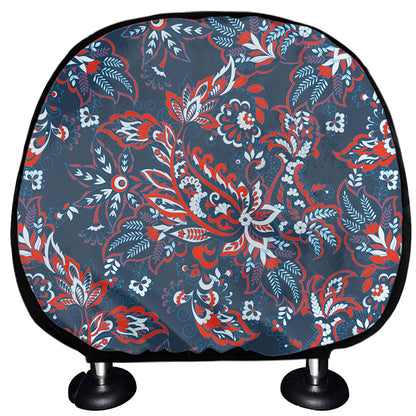 Paisley Floral Bohemian Pattern Print Car Headrest Covers