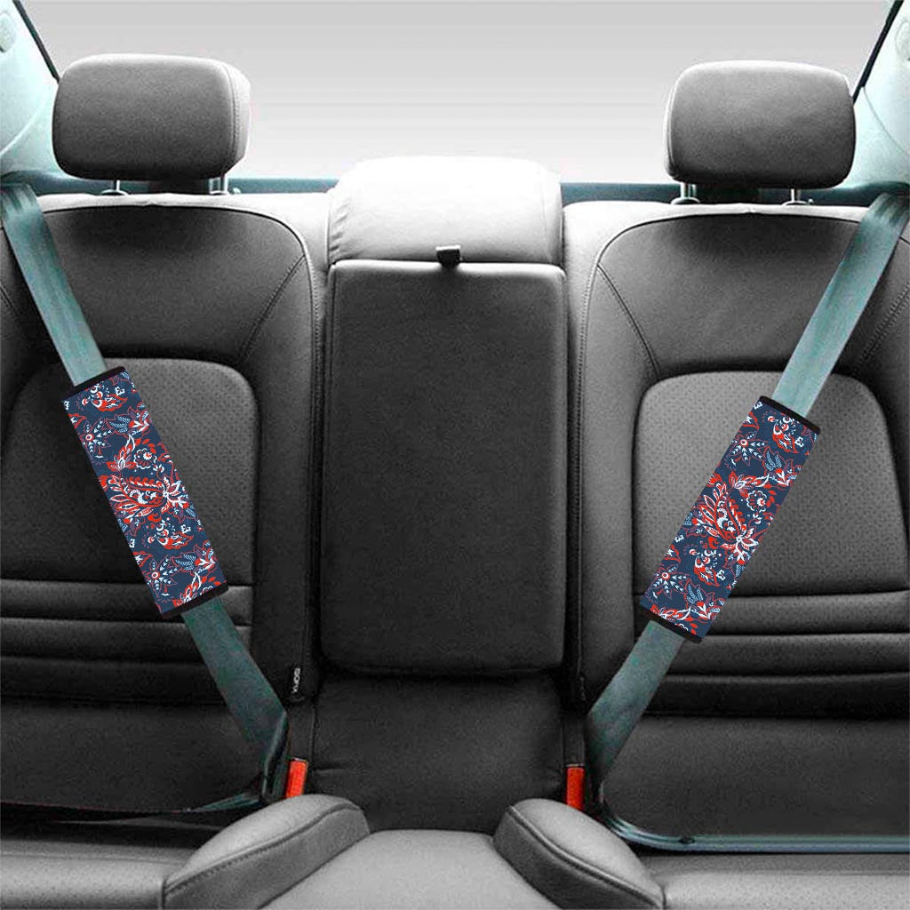 Paisley Floral Bohemian Pattern Print Car Seat Belt Covers