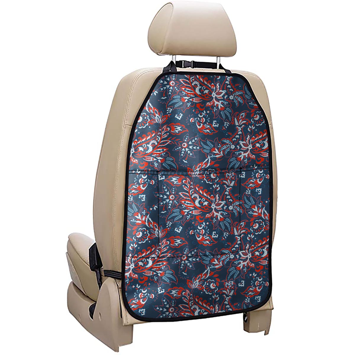 Paisley Floral Bohemian Pattern Print Car Seat Organizers