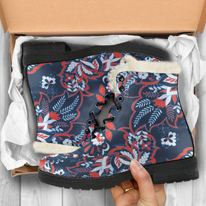 Paisley Floral Bohemian Pattern Print Comfy Boots GearFrost