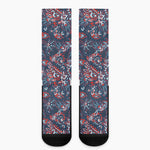 Paisley Floral Bohemian Pattern Print Crew Socks