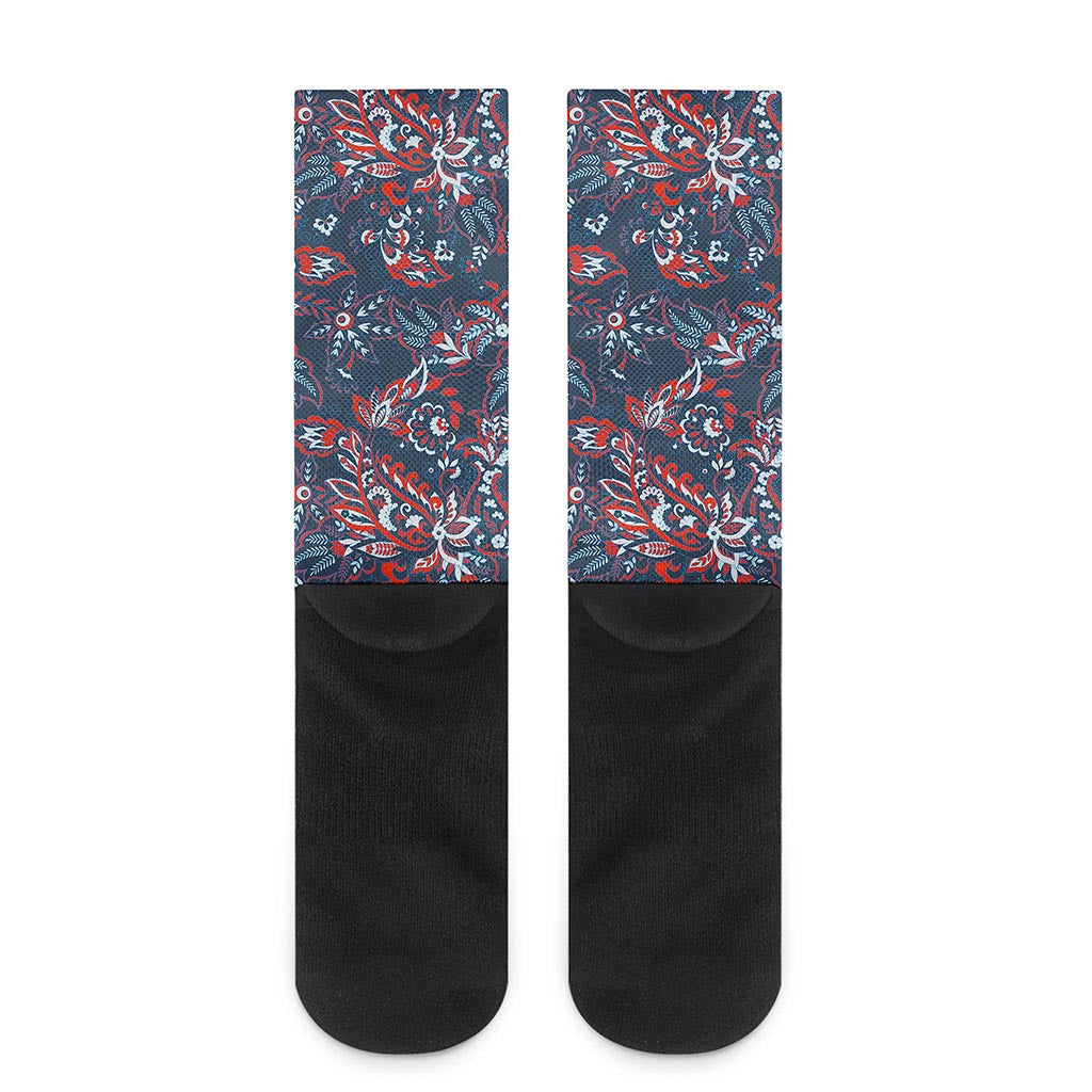 Paisley Floral Bohemian Pattern Print Crew Socks