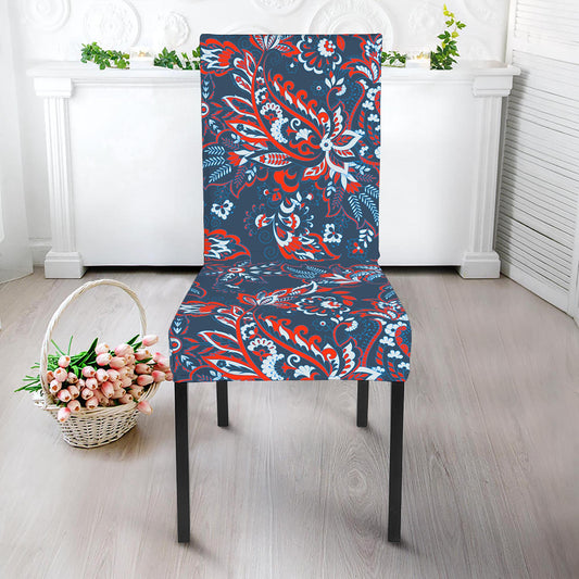 Paisley Floral Bohemian Pattern Print Dining Chair Slipcover