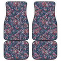 Paisley Floral Bohemian Pattern Print Front and Back Car Floor Mats