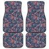 Paisley Floral Bohemian Pattern Print Front and Back Car Floor Mats