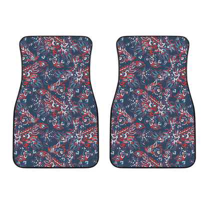Paisley Floral Bohemian Pattern Print Front Car Floor Mats
