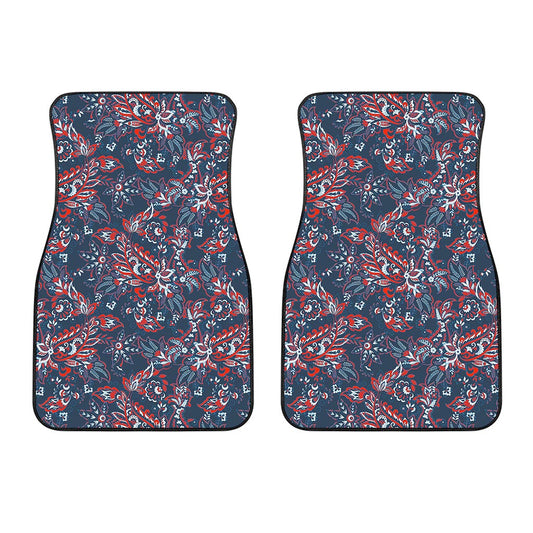 Paisley Floral Bohemian Pattern Print Front Car Floor Mats