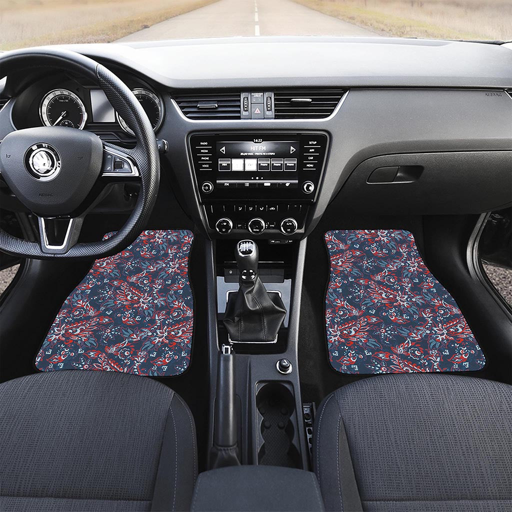 Paisley Floral Bohemian Pattern Print Front Car Floor Mats