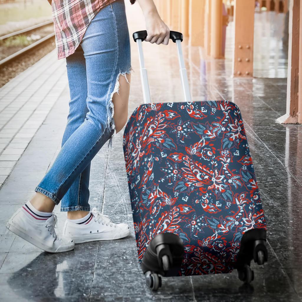 Paisley Floral Bohemian Pattern Print Luggage Cover GearFrost