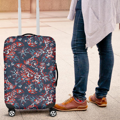 Paisley Floral Bohemian Pattern Print Luggage Cover GearFrost