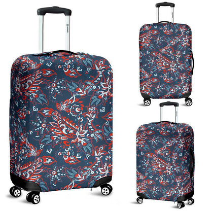 Paisley Floral Bohemian Pattern Print Luggage Cover GearFrost