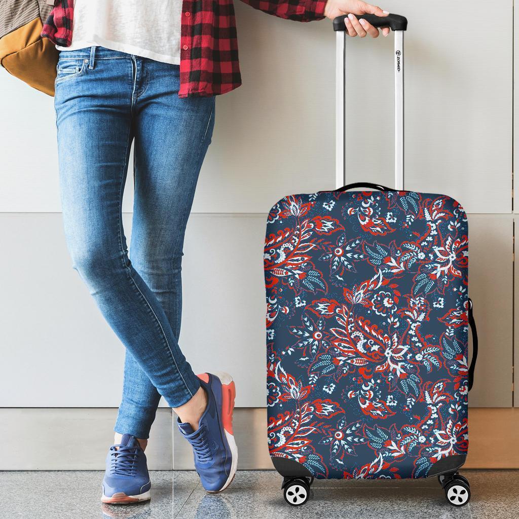 Paisley Floral Bohemian Pattern Print Luggage Cover GearFrost