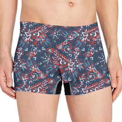 Paisley Floral Bohemian Pattern Print Men's Boxer Briefs