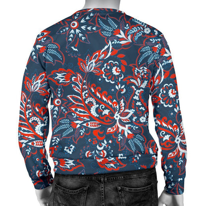 Paisley Floral Bohemian Pattern Print Men's Crewneck Sweatshirt GearFrost