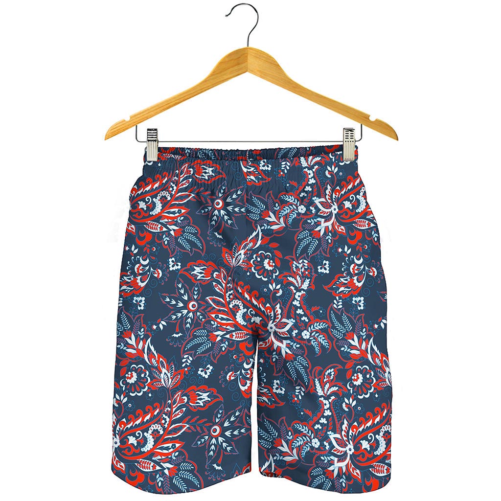 Paisley Floral Bohemian Pattern Print Men's Shorts