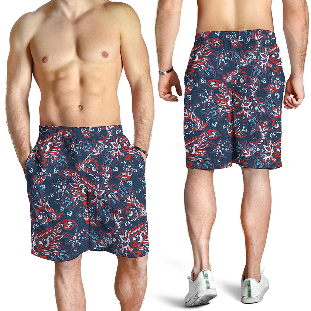Paisley Floral Bohemian Pattern Print Men's Shorts