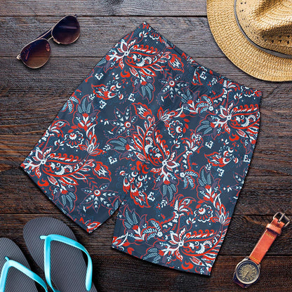 Paisley Floral Bohemian Pattern Print Men's Shorts