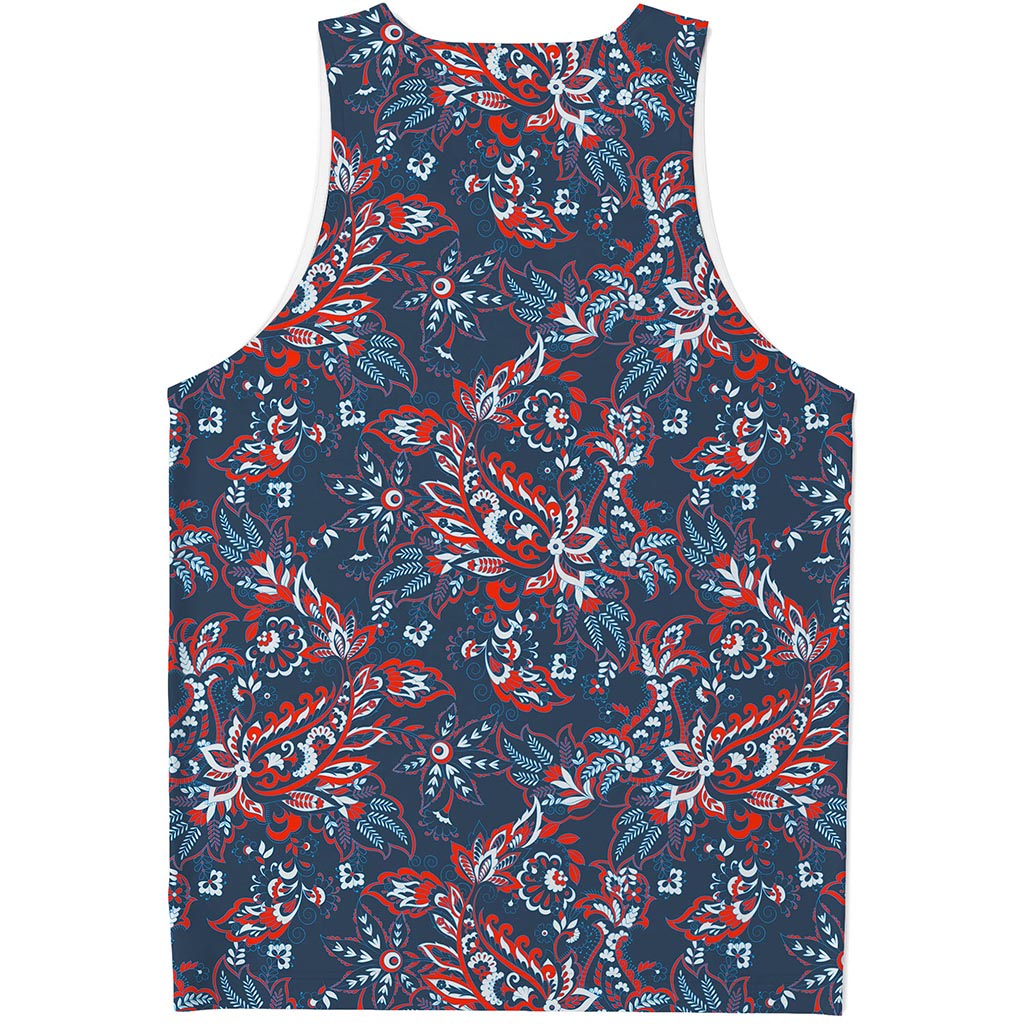 Paisley Floral Bohemian Pattern Print Men's Tank Top