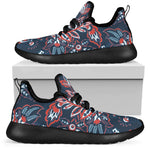 Paisley Floral Bohemian Pattern Print Mesh Knit Shoes GearFrost