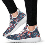 Paisley Floral Bohemian Pattern Print Mesh Knit Shoes GearFrost