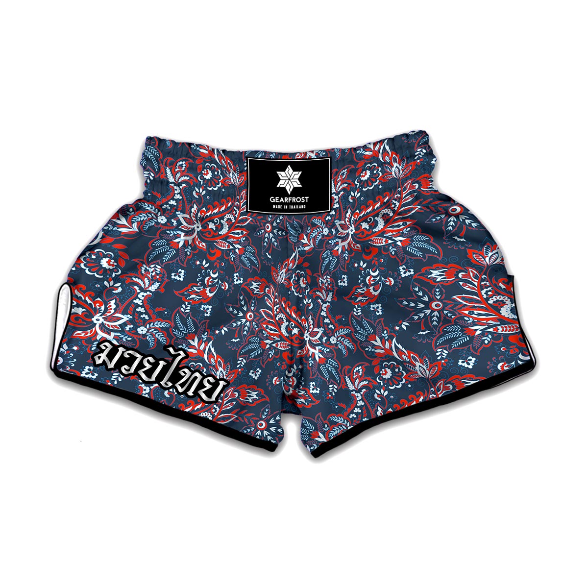 Paisley Floral Bohemian Pattern Print Muay Thai Boxing Shorts