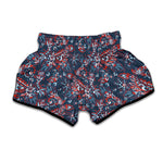 Paisley Floral Bohemian Pattern Print Muay Thai Boxing Shorts