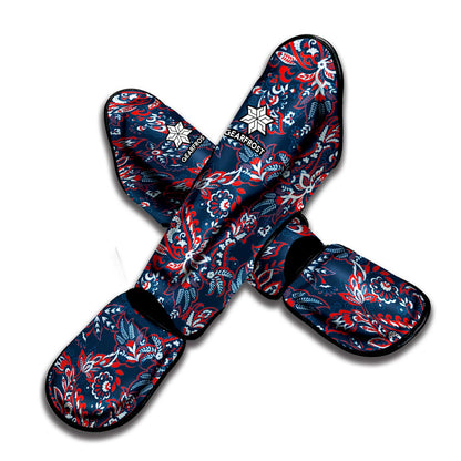 Paisley Floral Bohemian Pattern Print Muay Thai Shin Guard