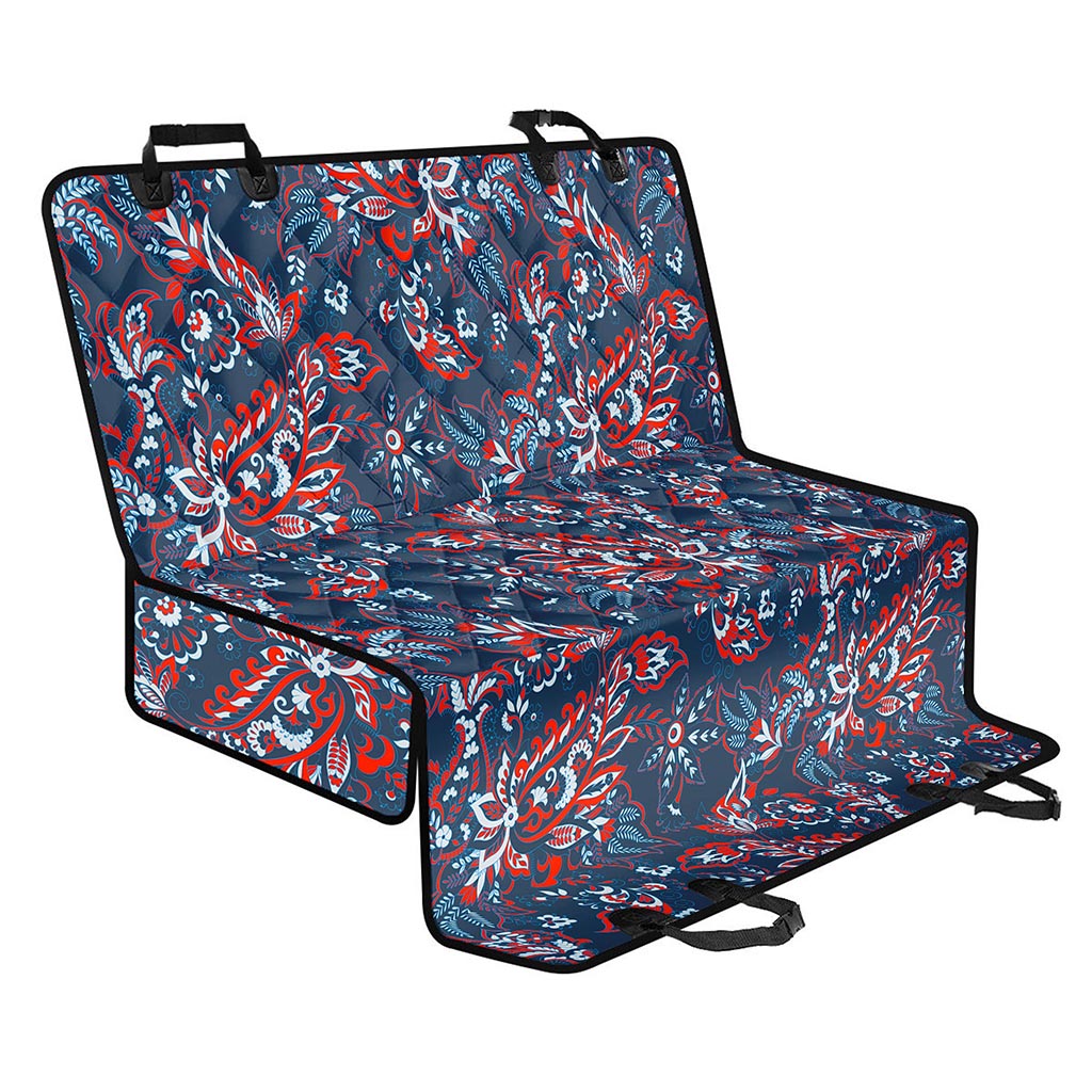 Paisley Floral Bohemian Pattern Print Pet Car Back Seat Cover