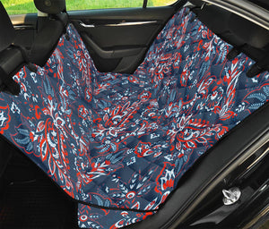 Paisley Floral Bohemian Pattern Print Pet Car Back Seat Cover