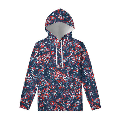 Paisley Floral Bohemian Pattern Print Pullover Hoodie