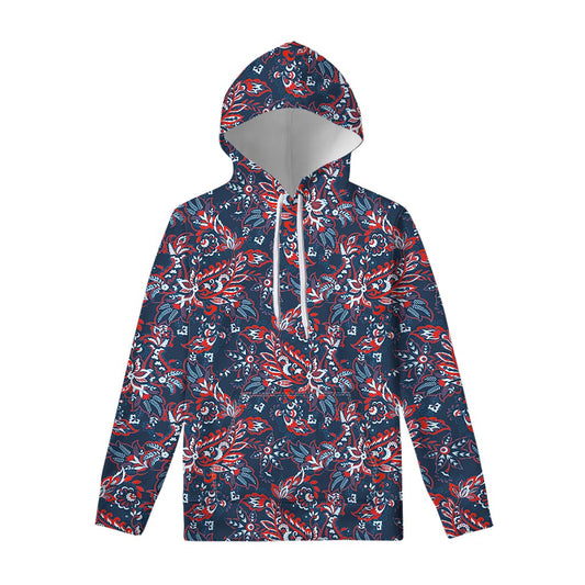 Paisley Floral Bohemian Pattern Print Pullover Hoodie