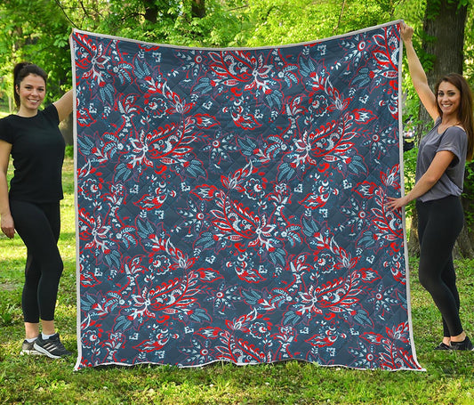 Paisley Floral Bohemian Pattern Print Quilt