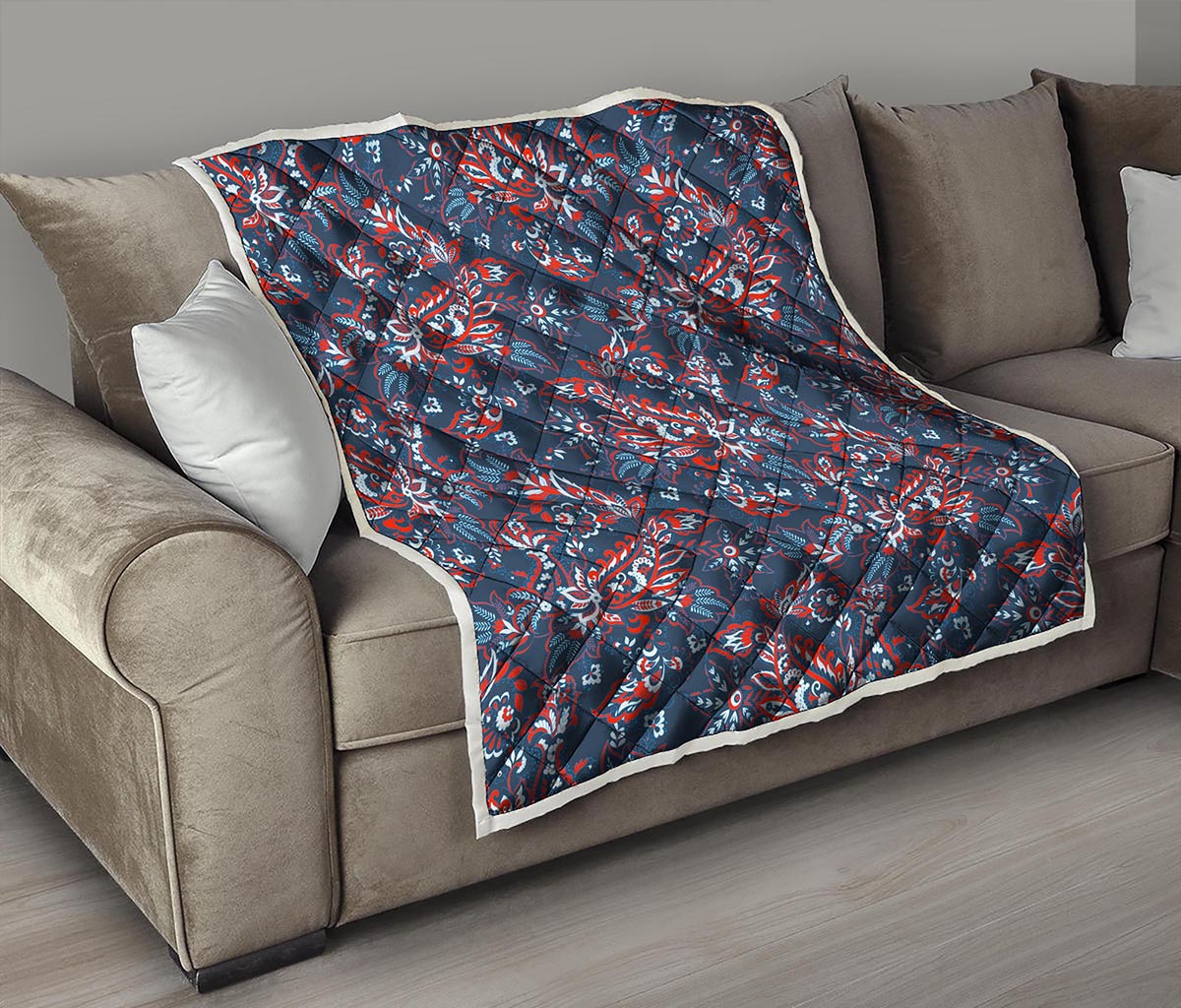 Paisley Floral Bohemian Pattern Print Quilt