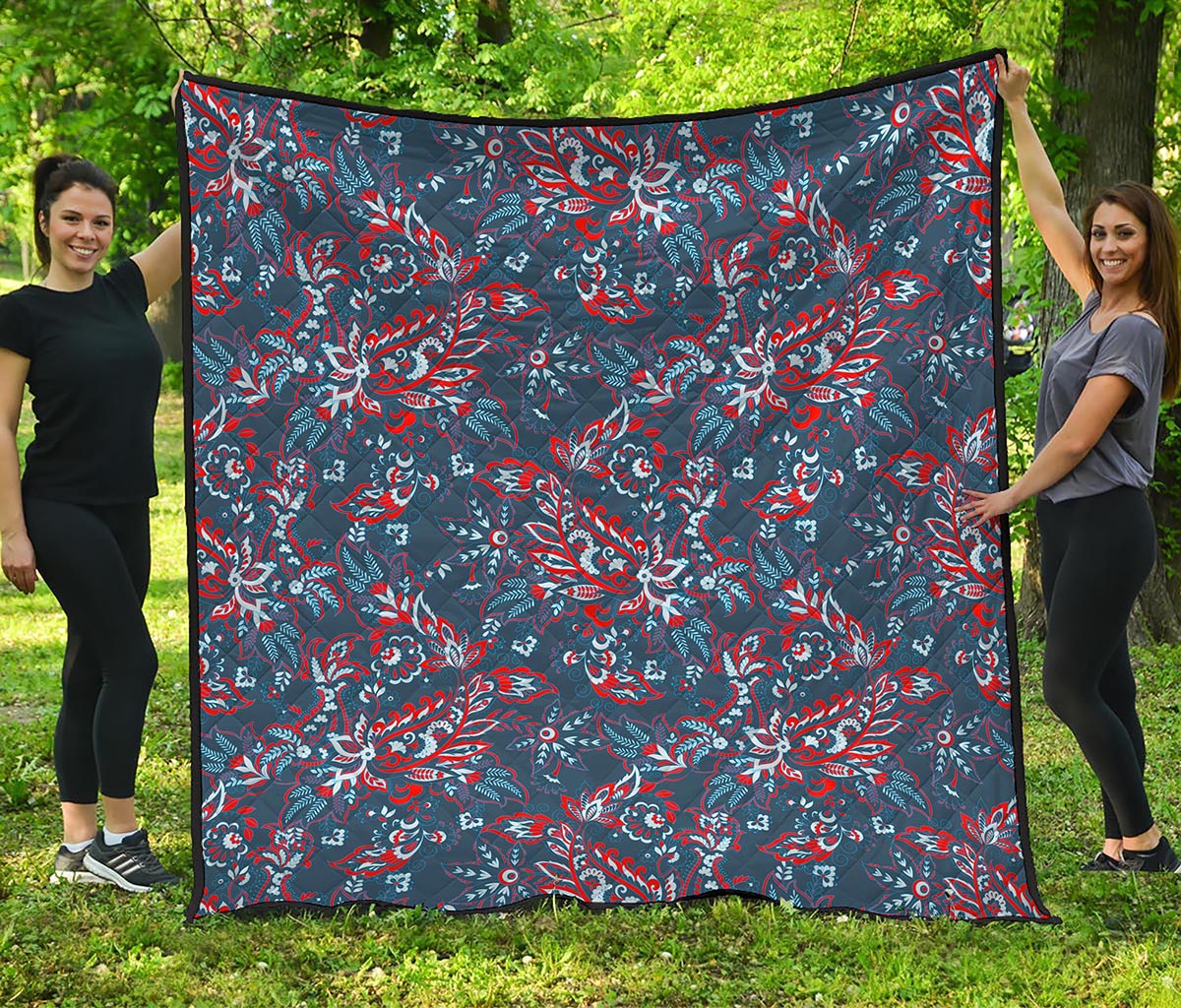 Paisley Floral Bohemian Pattern Print Quilt