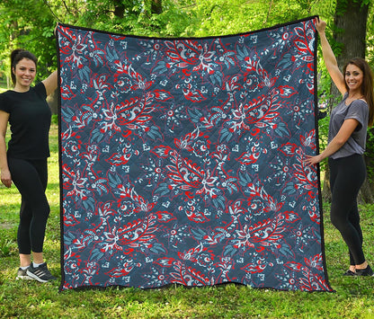 Paisley Floral Bohemian Pattern Print Quilt