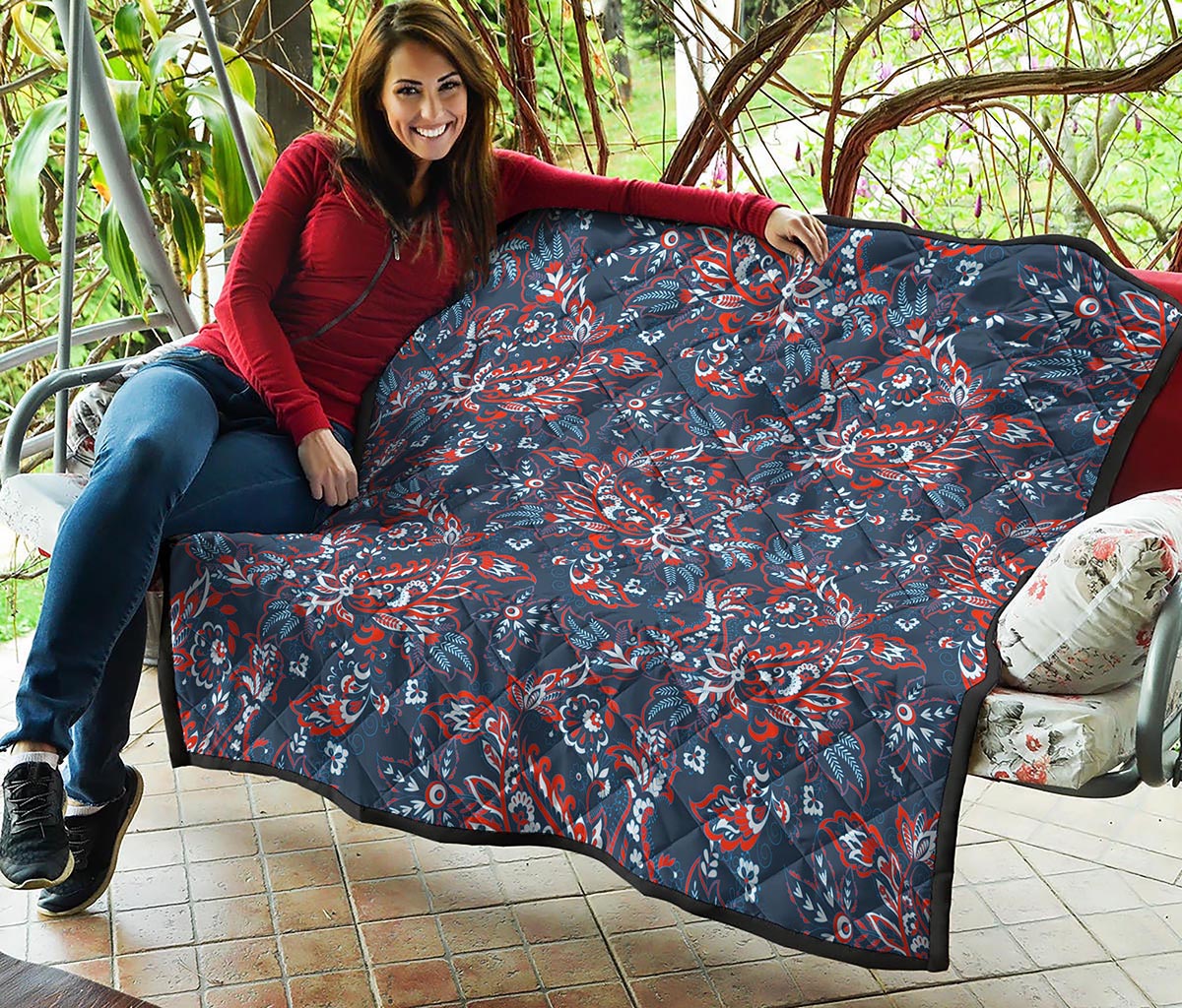 Paisley Floral Bohemian Pattern Print Quilt