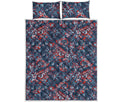 Paisley Floral Bohemian Pattern Print Quilt Bed Set