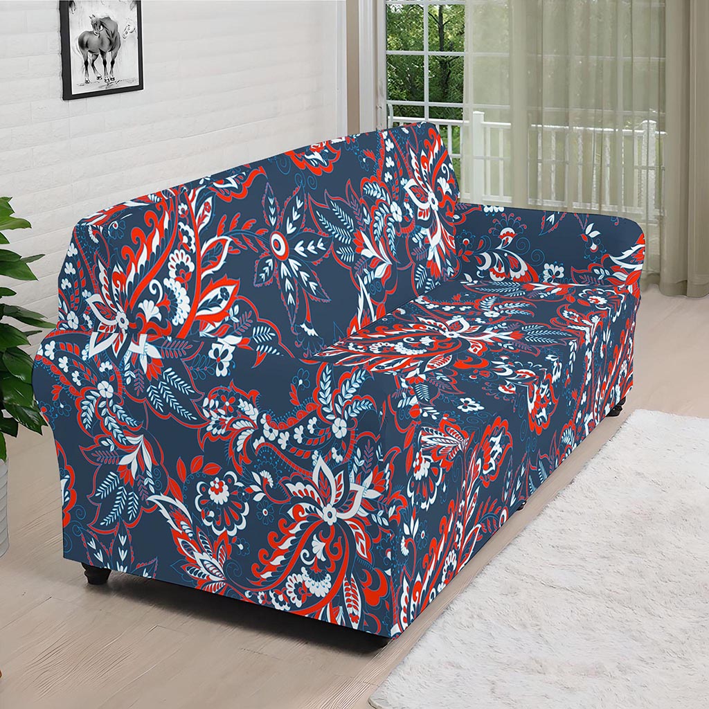 Paisley Floral Bohemian Pattern Print Sofa Cover