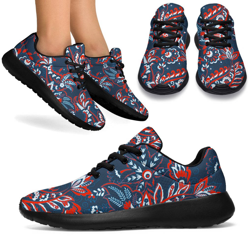 Paisley Floral Bohemian Pattern Print Sport Shoes GearFrost